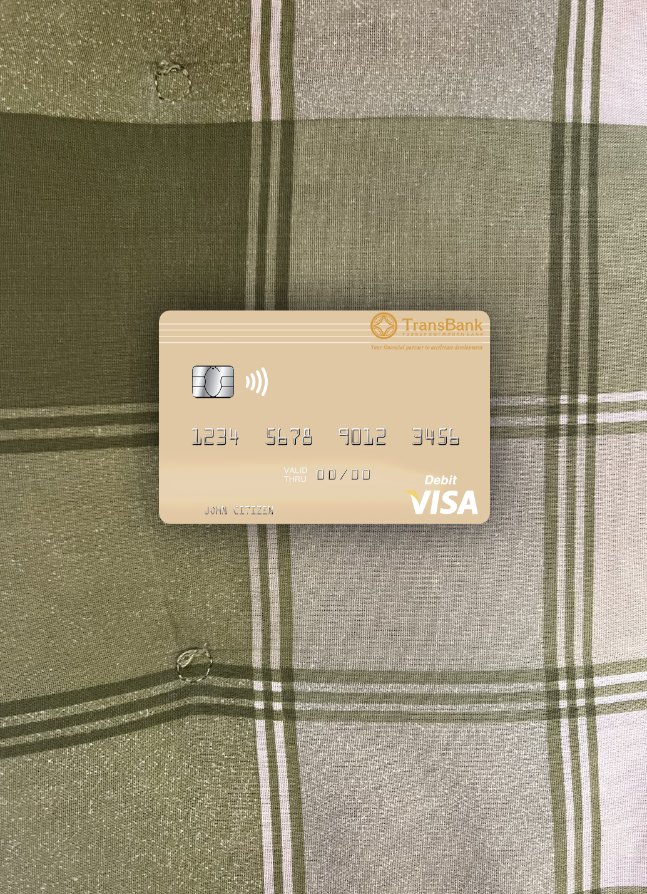 Download Mongolia TransBank of Mongolia visa debit card photolook front Photoshop template